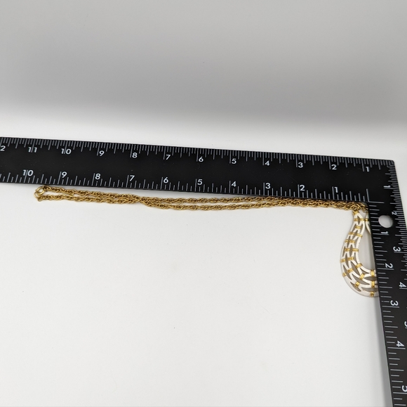 Vintage White Enamel Necklace by Crown TRIFARI - Picture 10 of 10